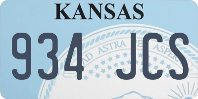 KS license plate 934JCS