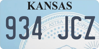 KS license plate 934JCZ