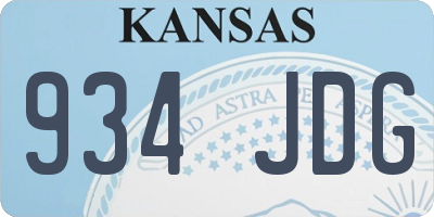 KS license plate 934JDG