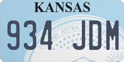 KS license plate 934JDM