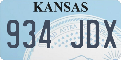KS license plate 934JDX
