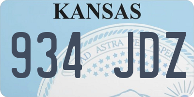 KS license plate 934JDZ