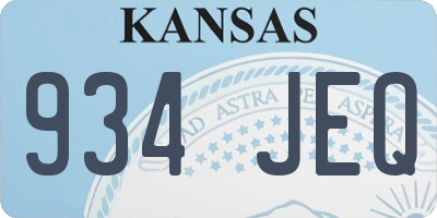 KS license plate 934JEQ