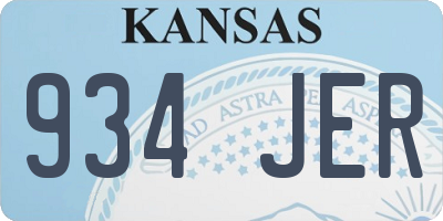 KS license plate 934JER