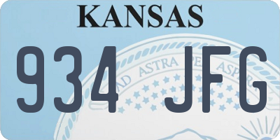 KS license plate 934JFG