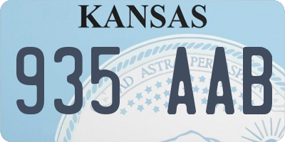 KS license plate 935AAB