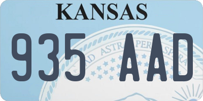 KS license plate 935AAD