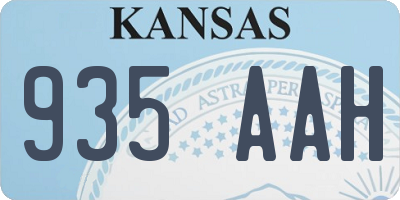 KS license plate 935AAH