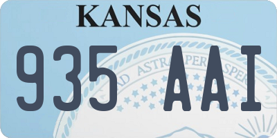 KS license plate 935AAI