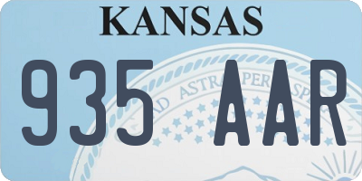 KS license plate 935AAR