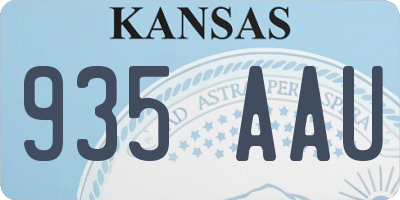 KS license plate 935AAU