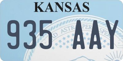 KS license plate 935AAY