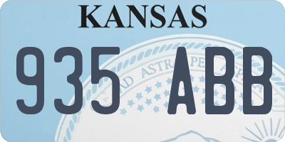 KS license plate 935ABB