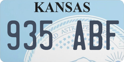 KS license plate 935ABF
