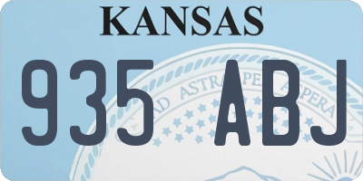 KS license plate 935ABJ