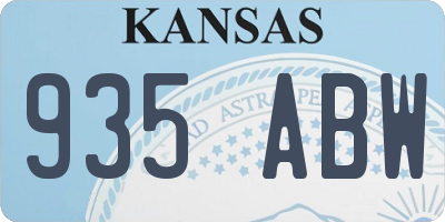 KS license plate 935ABW