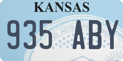 KS license plate 935ABY
