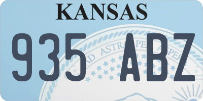 KS license plate 935ABZ