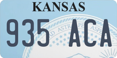KS license plate 935ACA