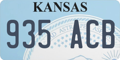 KS license plate 935ACB