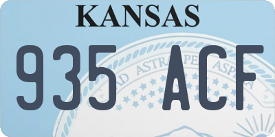KS license plate 935ACF