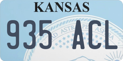 KS license plate 935ACL