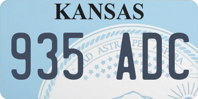 KS license plate 935ADC