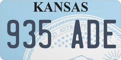 KS license plate 935ADE