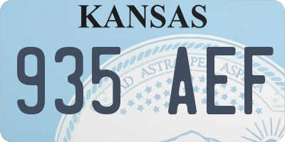 KS license plate 935AEF