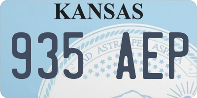 KS license plate 935AEP