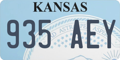 KS license plate 935AEY