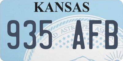KS license plate 935AFB