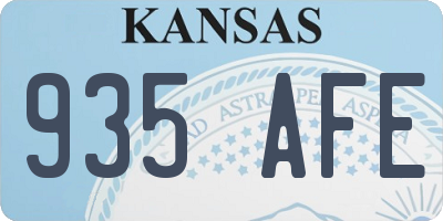 KS license plate 935AFE