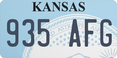 KS license plate 935AFG
