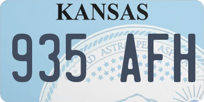 KS license plate 935AFH