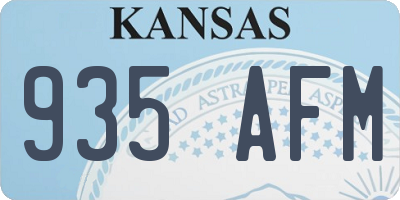 KS license plate 935AFM