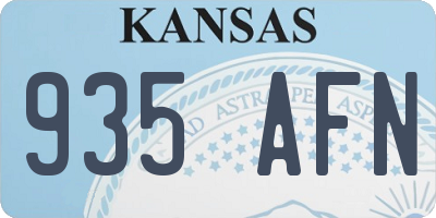 KS license plate 935AFN