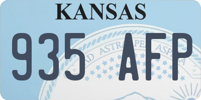 KS license plate 935AFP
