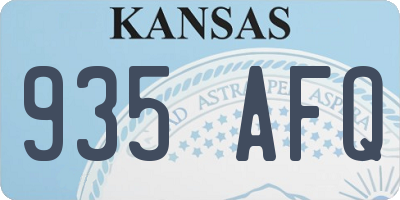 KS license plate 935AFQ