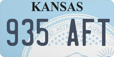 KS license plate 935AFT