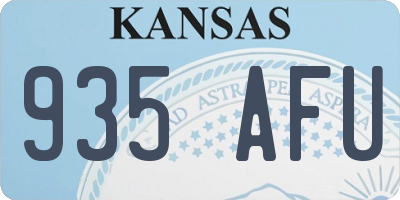 KS license plate 935AFU