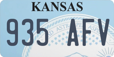 KS license plate 935AFV