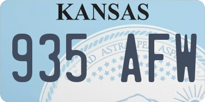 KS license plate 935AFW