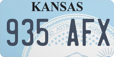 KS license plate 935AFX