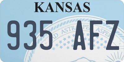 KS license plate 935AFZ
