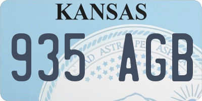 KS license plate 935AGB