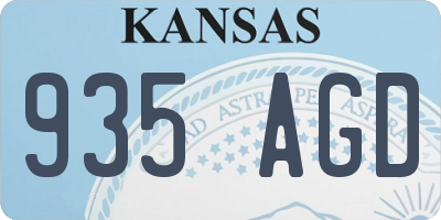 KS license plate 935AGD