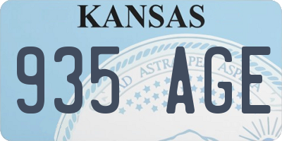 KS license plate 935AGE