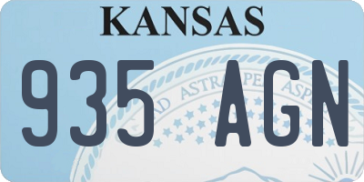 KS license plate 935AGN