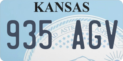 KS license plate 935AGV